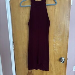 Lulu's Burgundy Asymmetrical Dress